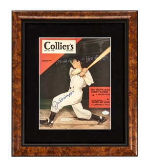 Joe DiMaggio Signed and Framed Collier’s Magazine  